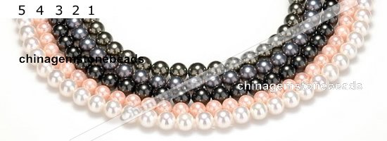 CSB42 16 inches 8mm round shell pearl beads Wholesale