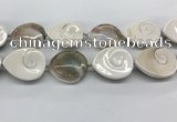 CSB4505 15.5 inches 28*38mm - 32*42mm teardrop shell beads wholesale