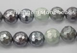 CSB461 15.5 inches 10mm faceted round mixed color shell pearl beads