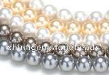 CSB47 16 inches 8mm round shell pearl beads Wholesale