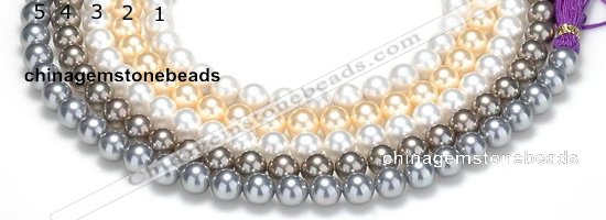 CSB47 16 inches 8mm round shell pearl beads Wholesale