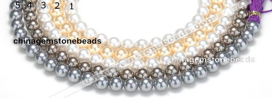 CSB48 16 inches 10mm round shell pearl beads Wholesale