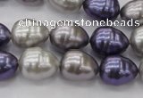 CSB551 15.5 inches 12*15mm whorl teardrop mixed color shell pearl beads