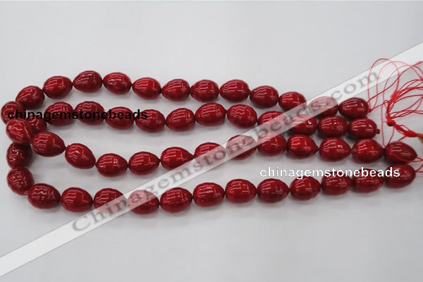 CSB554 15.5 inches 12*15mm whorl teardrop shell pearl beads