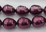 CSB556 15.5 inches 12*15mm whorl teardrop shell pearl beads