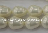 CSB565 15.5 inches 14*18mm whorl teardrop shell pearl beads