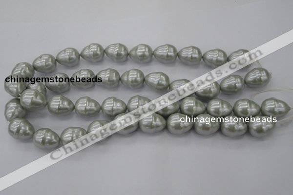 CSB571 15.5 inches 16*19mm whorl teardrop shell pearl beads