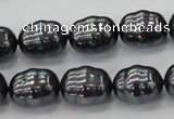 CSB586 15.5 inches 13*16mm whorl oval shell pearl beads