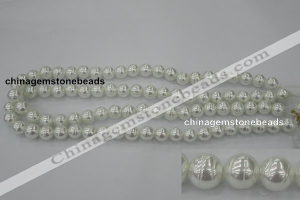 CSB600 15.5 inches 10mm whorl round shell pearl beads