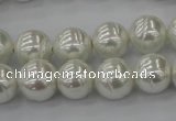 CSB610 15.5 inches 12mm whorl round shell pearl beads