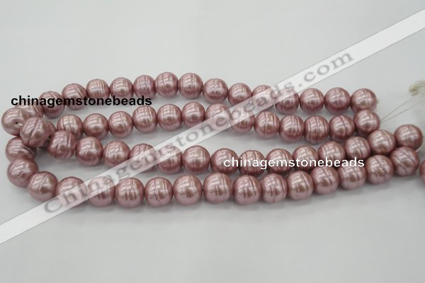 CSB621 15.5 inches 14mm whorl round shell pearl beads