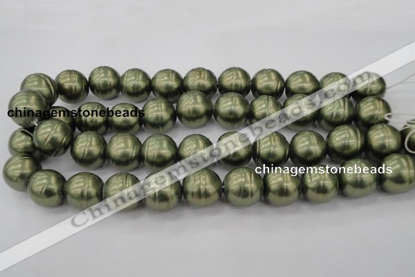 CSB647 15.5 inches 18mm whorl round shell pearl beads