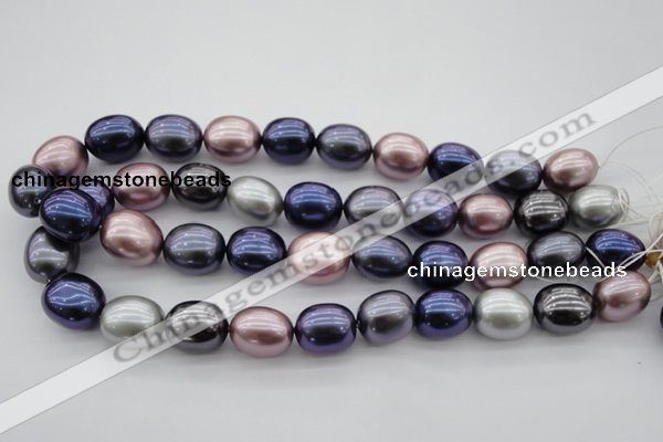 CSB680 15.5 inches 16*19mm oval mixed color shell pearl beads