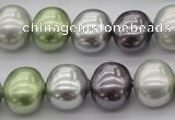 CSB698 15.5 inches 13*15mm oval mixed color shell pearl beads