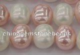 CSB712 15.5 inches 16*19mm oval mixed color shell pearl beads