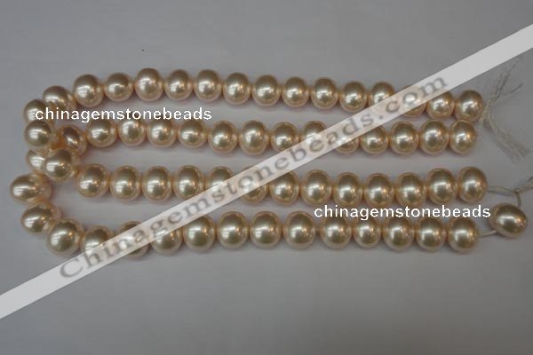 CSB801 15.5 inches 13*15mm oval shell pearl beads wholesale