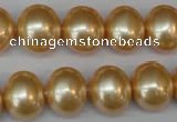 CSB803 15.5 inches 13*15mm oval shell pearl beads wholesale