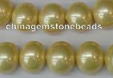 CSB808 15.5 inches 13*15mm oval shell pearl beads wholesale