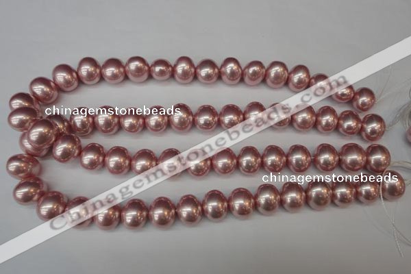 CSB814 15.5 inches 13*15mm oval shell pearl beads wholesale