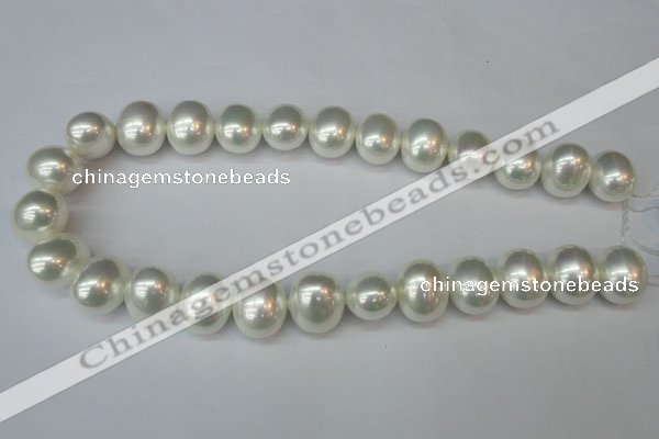 CSB825 15.5 inches 16*19mm oval shell pearl beads wholesale