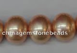 CSB828 15.5 inches 16*19mm oval shell pearl beads wholesale