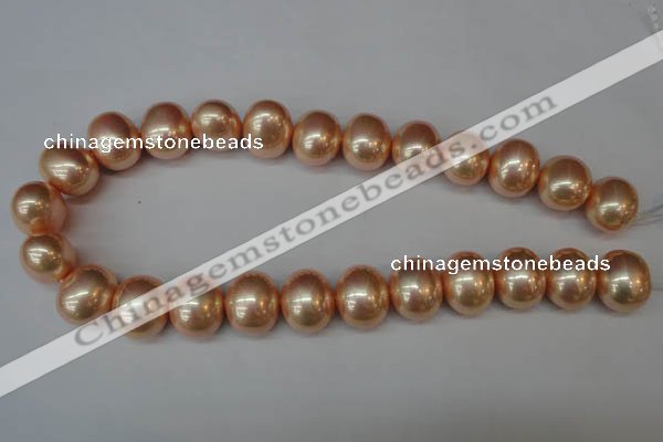 CSB828 15.5 inches 16*19mm oval shell pearl beads wholesale