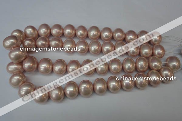 CSB829 15.5 inches 16*19mm oval shell pearl beads wholesale