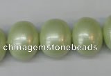 CSB831 15.5 inches 16*19mm oval shell pearl beads wholesale