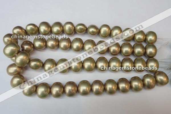 CSB833 15.5 inches 16*19mm oval shell pearl beads wholesale