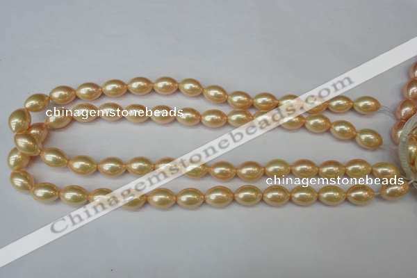 CSB847 15.5 inches 10*14mm rice shell pearl beads wholesale