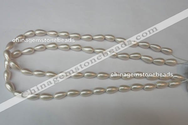 CSB855 15.5 inches 8*14mm teardrop shell pearl beads wholesale