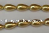 CSB857 15.5 inches 8*14mm teardrop shell pearl beads wholesale