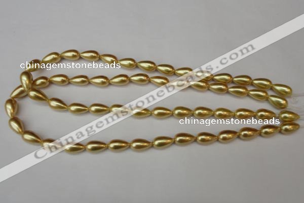 CSB857 15.5 inches 8*14mm teardrop shell pearl beads wholesale