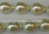 CSB873 15.5 inches 14*19mm teardrop shell pearl beads wholesale