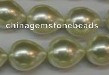 CSB876 15.5 inches 16*22mm teardrop shell pearl beads wholesale