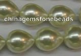CSB876 15.5 inches 16*22mm teardrop shell pearl beads wholesale