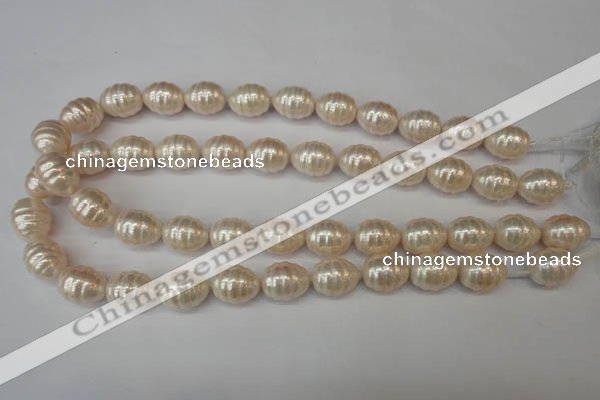 CSB885 15.5 inches 13*16mm whorl teardrop shell pearl beads wholesale