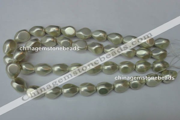 CSB893 15.5 inches 15*20mm teardrop shell pearl beads wholesale