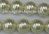 CSB896 15.5 inches 16mm whorl round shell pearl beads wholesale