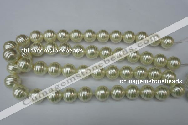 CSB896 15.5 inches 16mm whorl round shell pearl beads wholesale