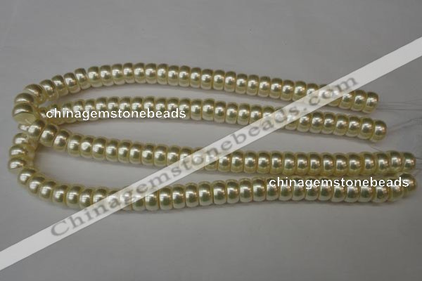 CSB901 15.5 inches 6*12mm rondelle shell pearl beads wholesale