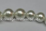 CSB920 15.5 inches 8mm - 14mm round shell pearl beads wholesale