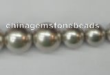 CSB921 15.5 inches 8mm - 14mm round shell pearl beads wholesale