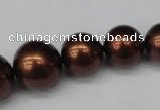 CSB924 15.5 inches 8mm - 14mm round shell pearl beads wholesale