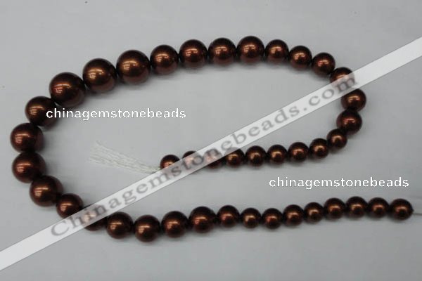 CSB924 15.5 inches 8mm - 14mm round shell pearl beads wholesale