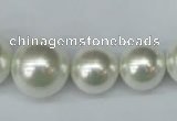 CSB930 15.5 inches 8mm - 16mm round shell pearl beads wholesale