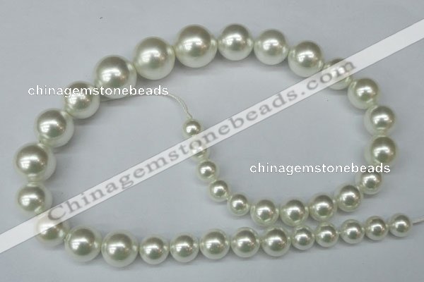 CSB930 15.5 inches 8mm - 16mm round shell pearl beads wholesale