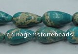 CSE06 15.5 inches 10*20mm teardrop natural sea sediment jasper beads