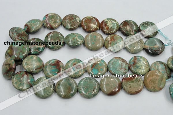 CSE07 15.5 inches 25mm flat round natural sea sediment jasper beads