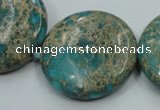 CSE08 15.5 inches 30mm flat round natural sea sediment jasper beads